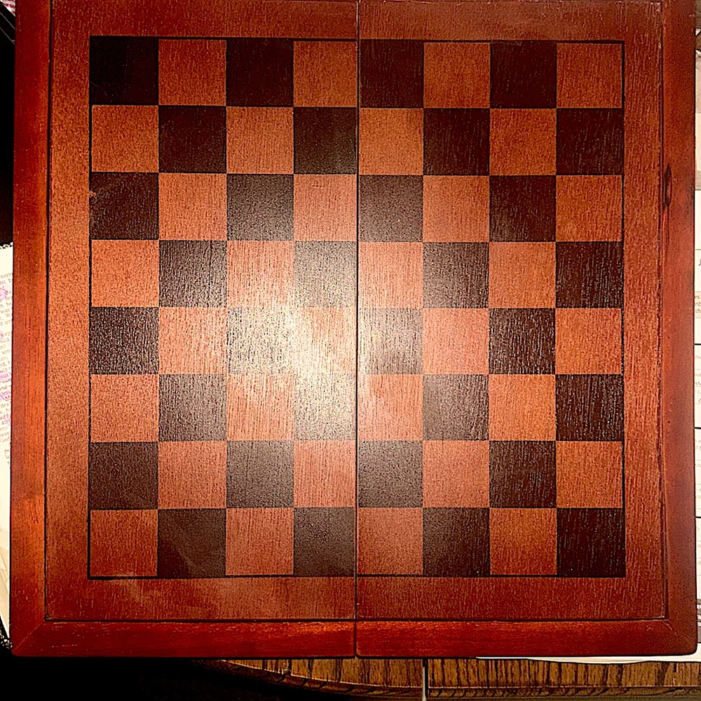 Chess and Checkers set Wooden EXCCond